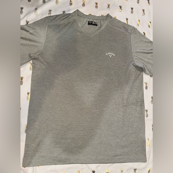 Callaway Men's Gray Tech V-Neck T-Shirt Size XXL Like-new condition - Picture 1 of 12
